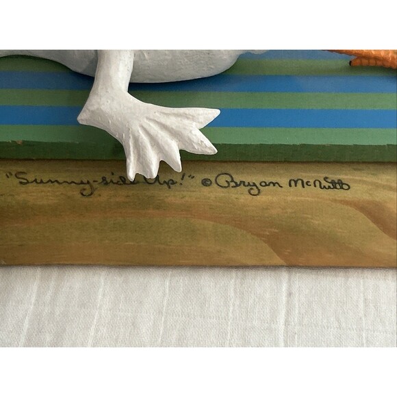 Vintage Bryan McNutt Dept56 Whimsical Chicken “sunny side Up” Folk Art Beach Fun - Picture 2 of 6